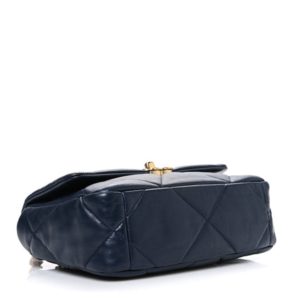 Chanel Lambskin Quilted Medium Chanel 19 Flap Navy Blue 4 of 10