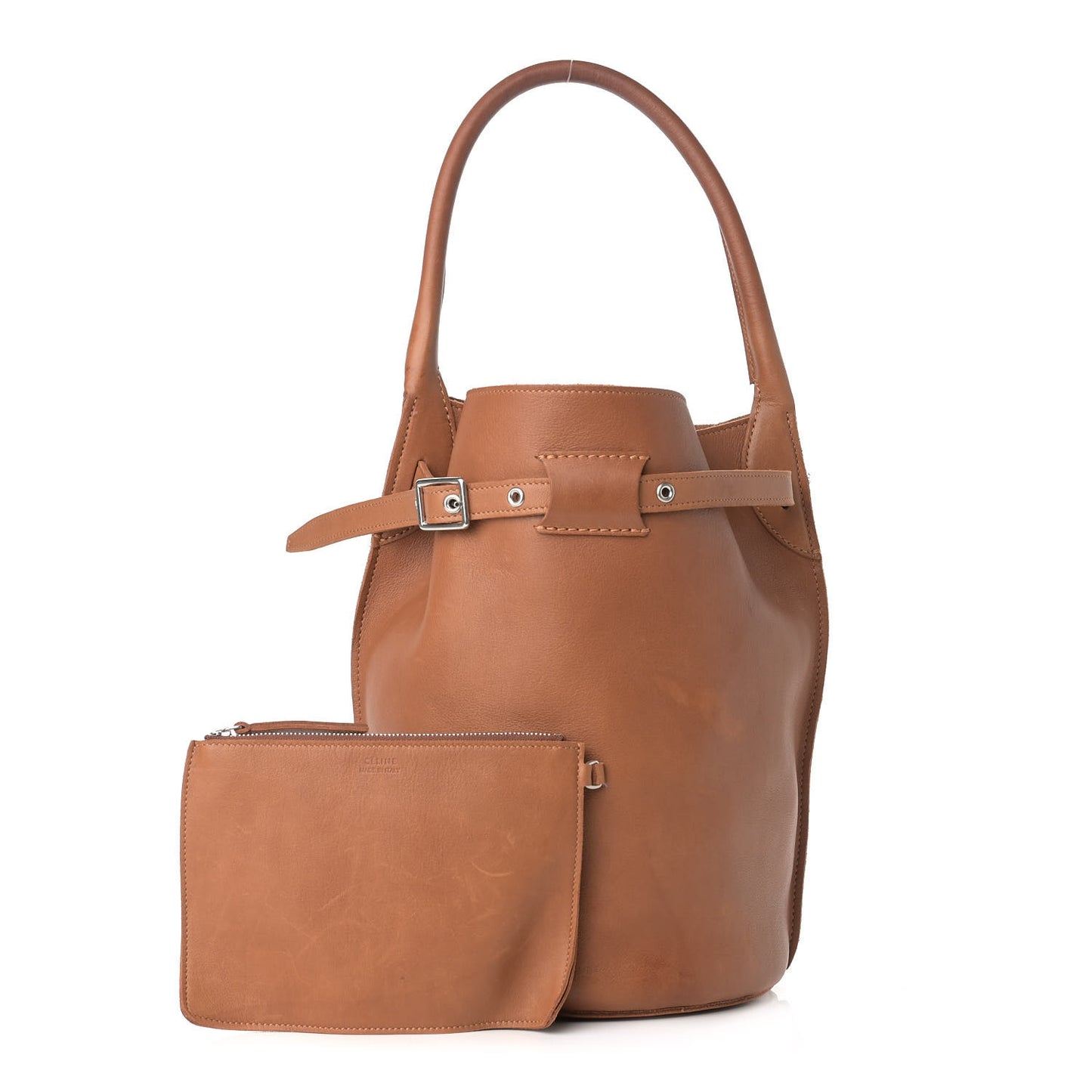 Smooth Calfskin Big Bucket Bag Tan