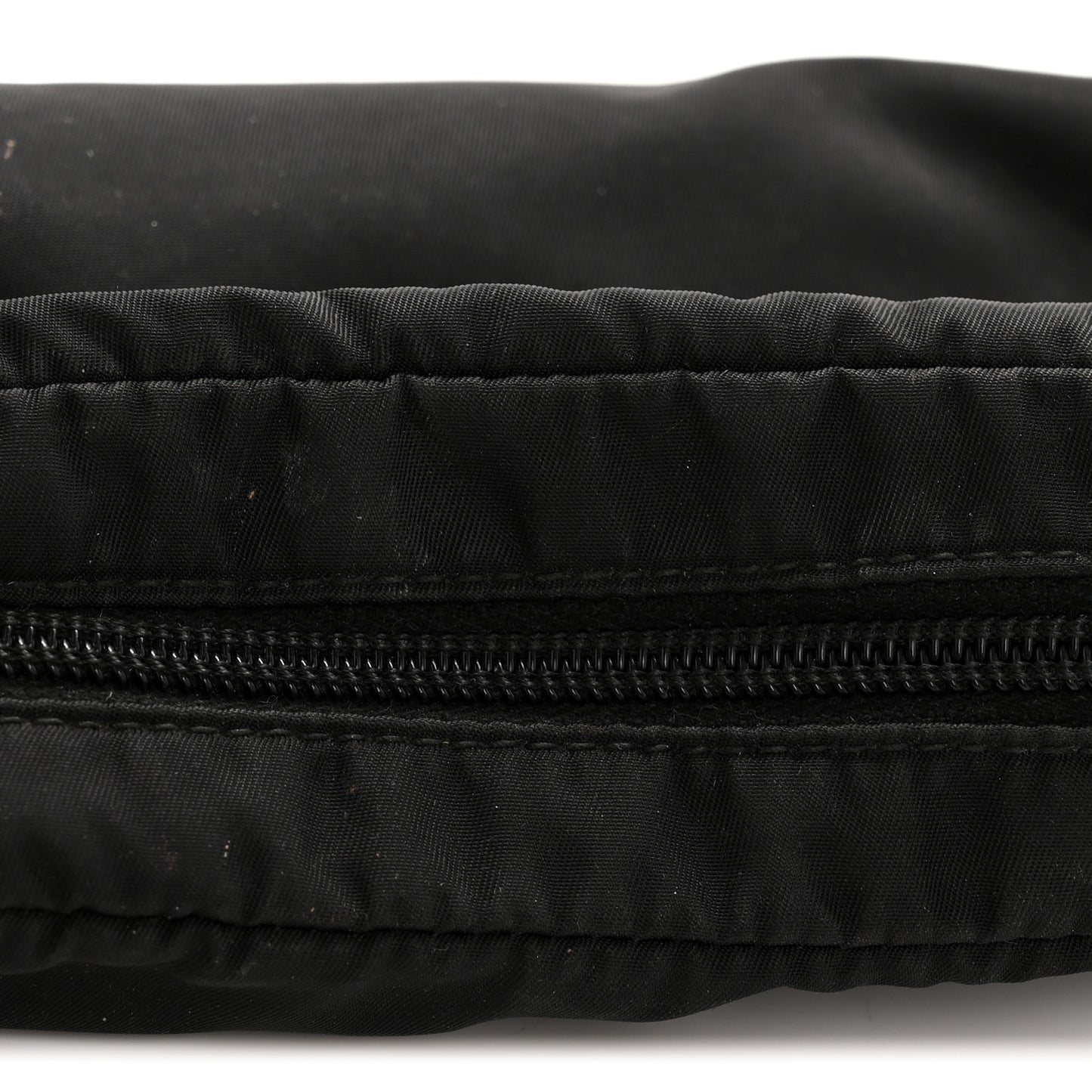 Tessuto Nylon Vela Saffiano Necessaire Wristlet Pouch Black