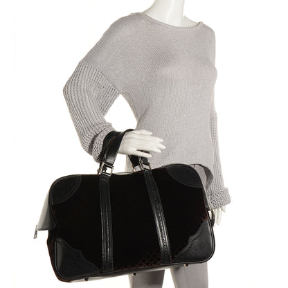 Gucci Velvet Diamante Goldmark Carry On Duffle Bag Brown 2 of 7