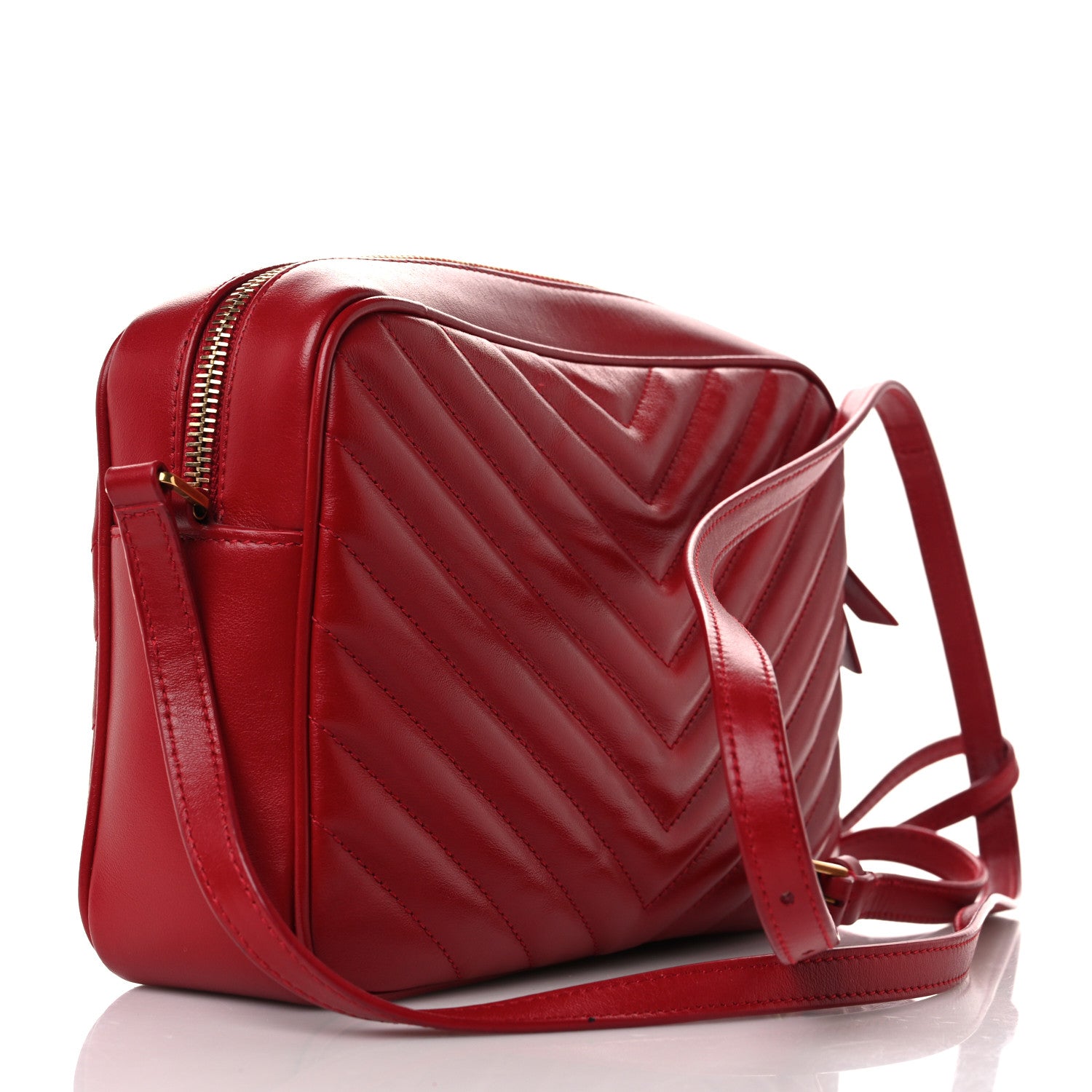 Saint Laurent Calfskin Matelasse Monogram Lou Camera Bag Rouge Eros 2 of 10