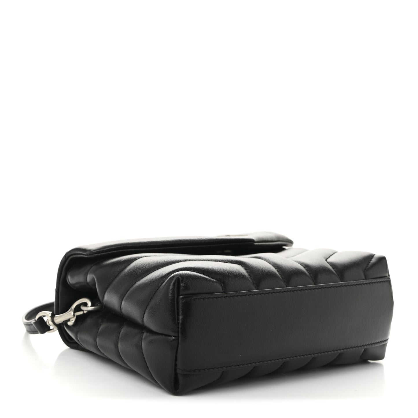 Calfskin Y Quilted Monogram Toy Loulou Crossbody Bag Black