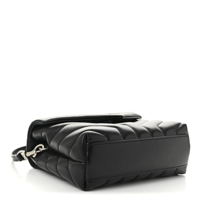 Saint Laurent Calfskin Y Quilted Monogram Toy Loulou Crossbody Bag Black 4 of 12