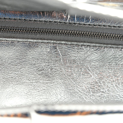 Bottega Veneta Mirror Laminated Nappa Maxi Intrecciato Mini Arco  Silver 6 of 9