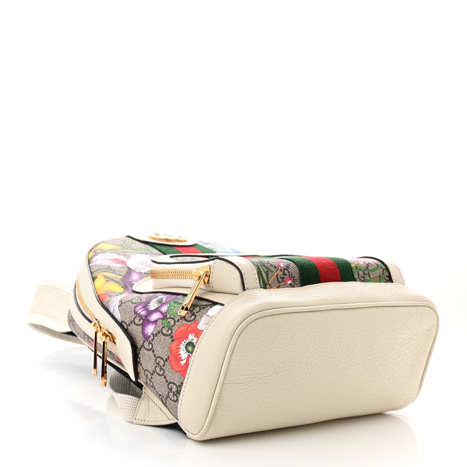 Gucci GG Supreme Monogram Flora Web Small Ophidia Day Backpack White 3 of 10