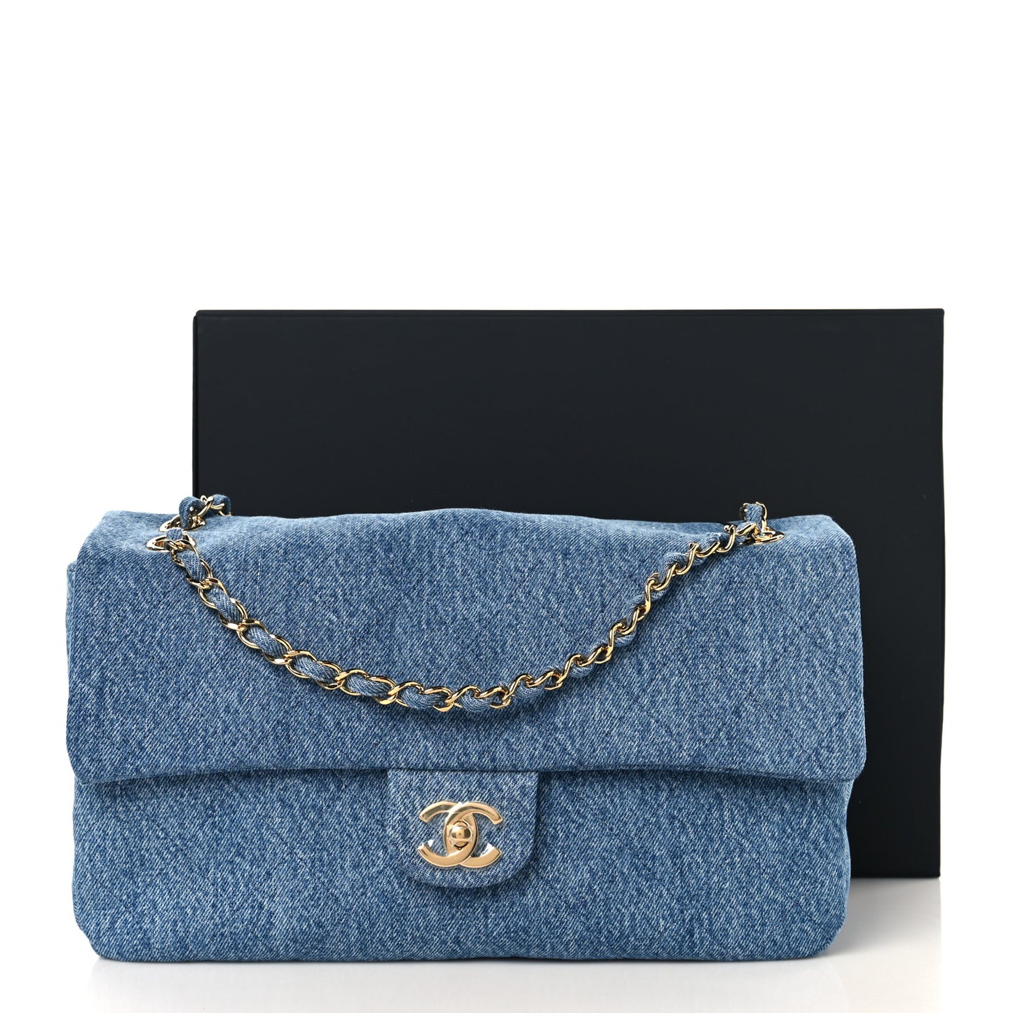 Denim Small Souplissimo Maxi Flap Blue