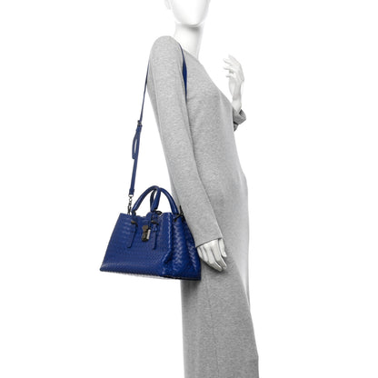 Bottega Veneta Light Calf Intrecciato Small Roma Signal Blue 2 of 10