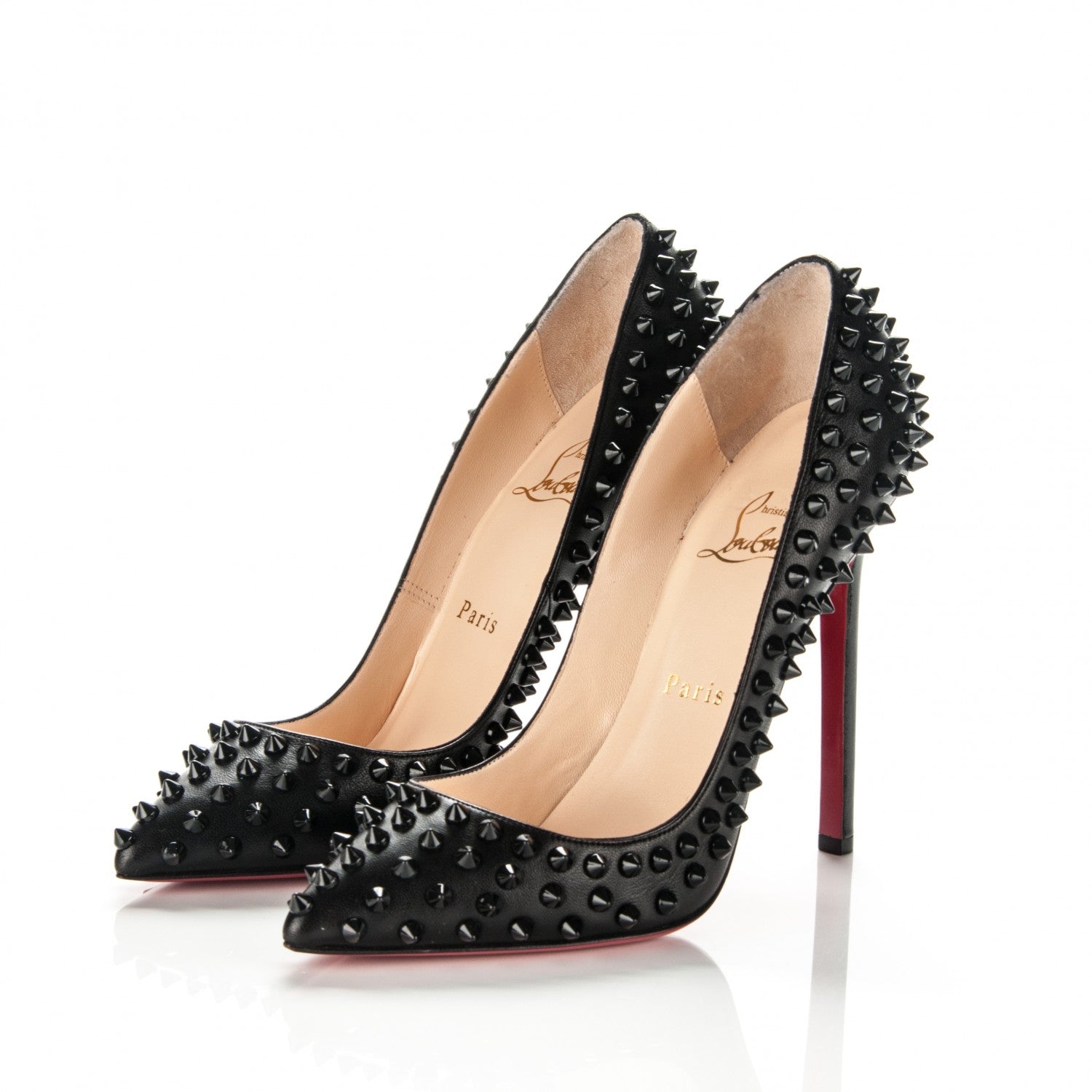 Christian Louboutin Nappa Pigalle Spikes 120 Pumps 36.5 Black 3 of 6