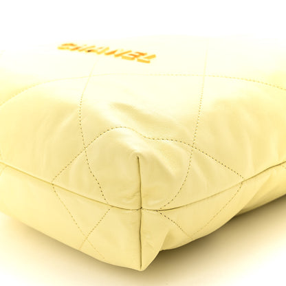 Chanel Shiny Calfskin Quilted Small Chanel 22 Light Yellow 11 of 11
