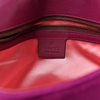 Gucci Velvet Matelasse Medium GG Marmont Shoulder Bag Fuchsia Violet Cyclamen 6 of 16