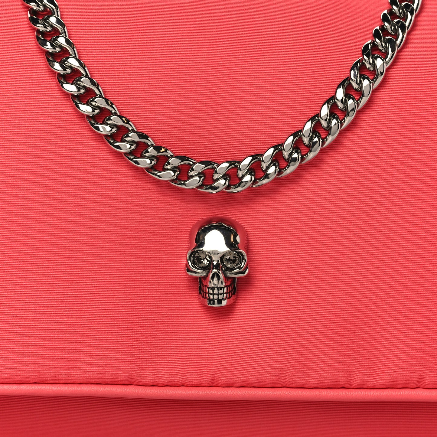 Nylon Skull Camera Crossbody Bag Pink