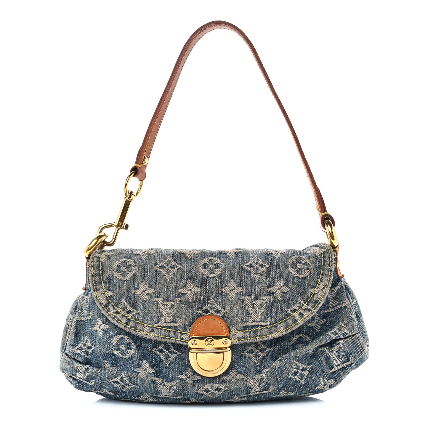 Monogram Denim Mini Pleaty Blue