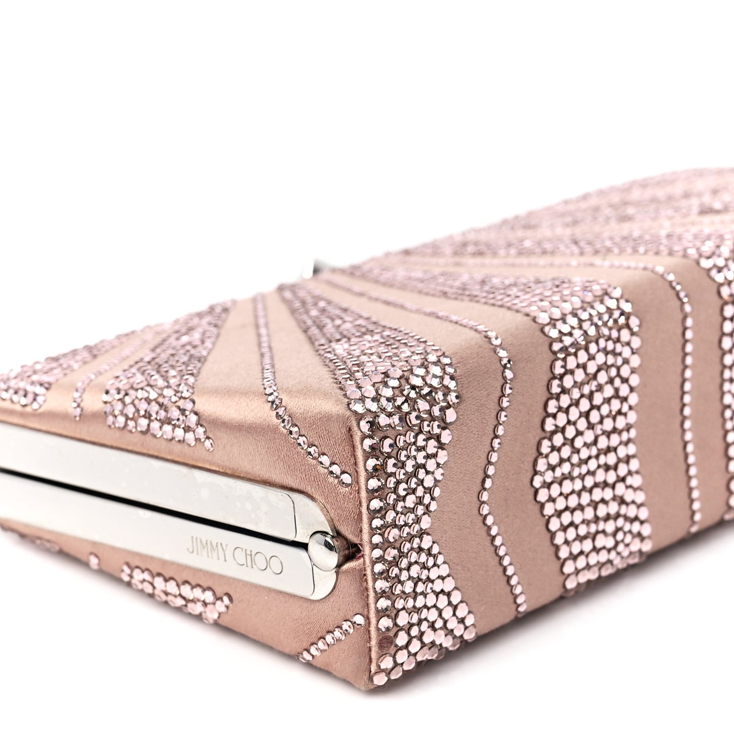 Crystal Satin Celeste Clutch Pink