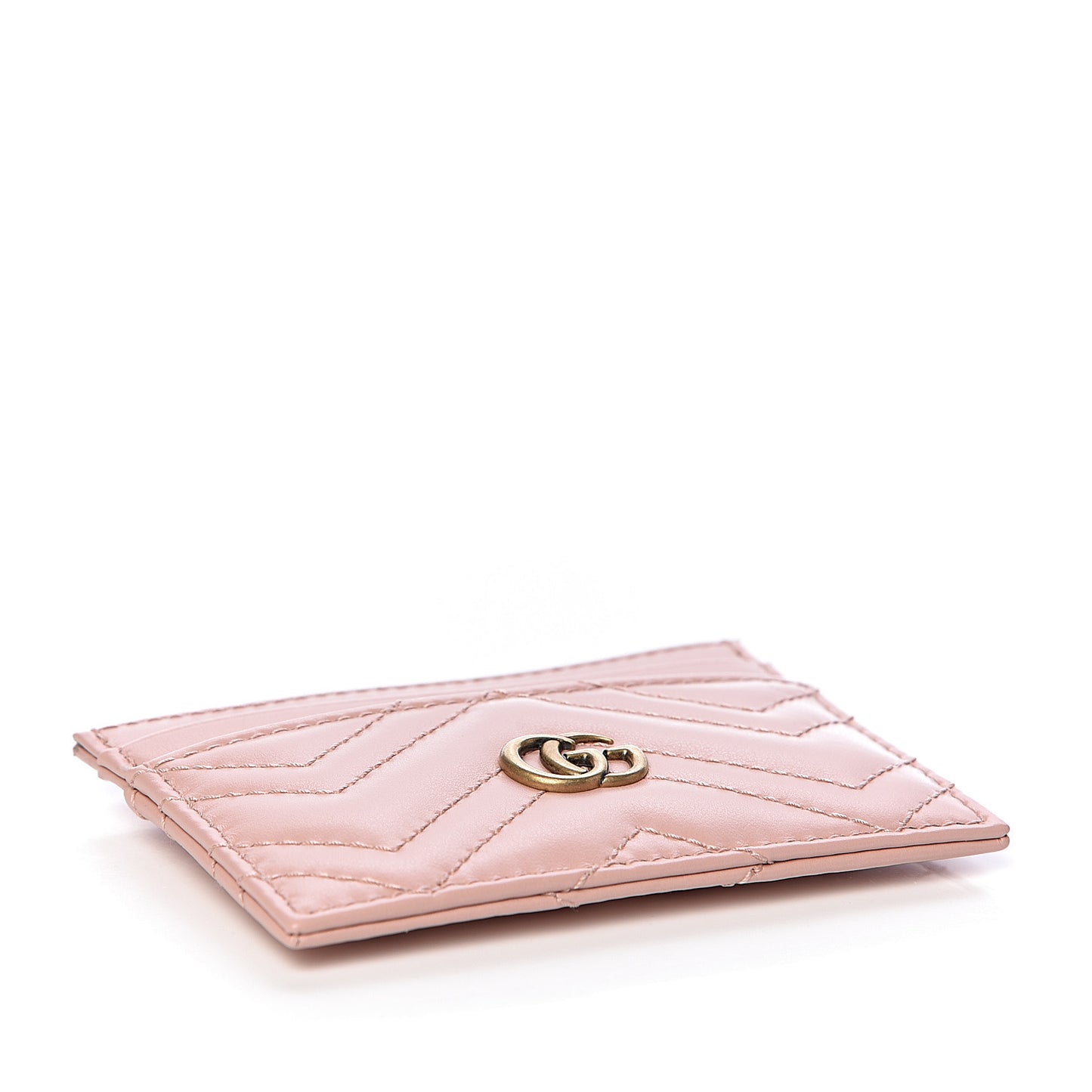 Calfskin Matelasse GG Marmont Card Holder Perfect Pink