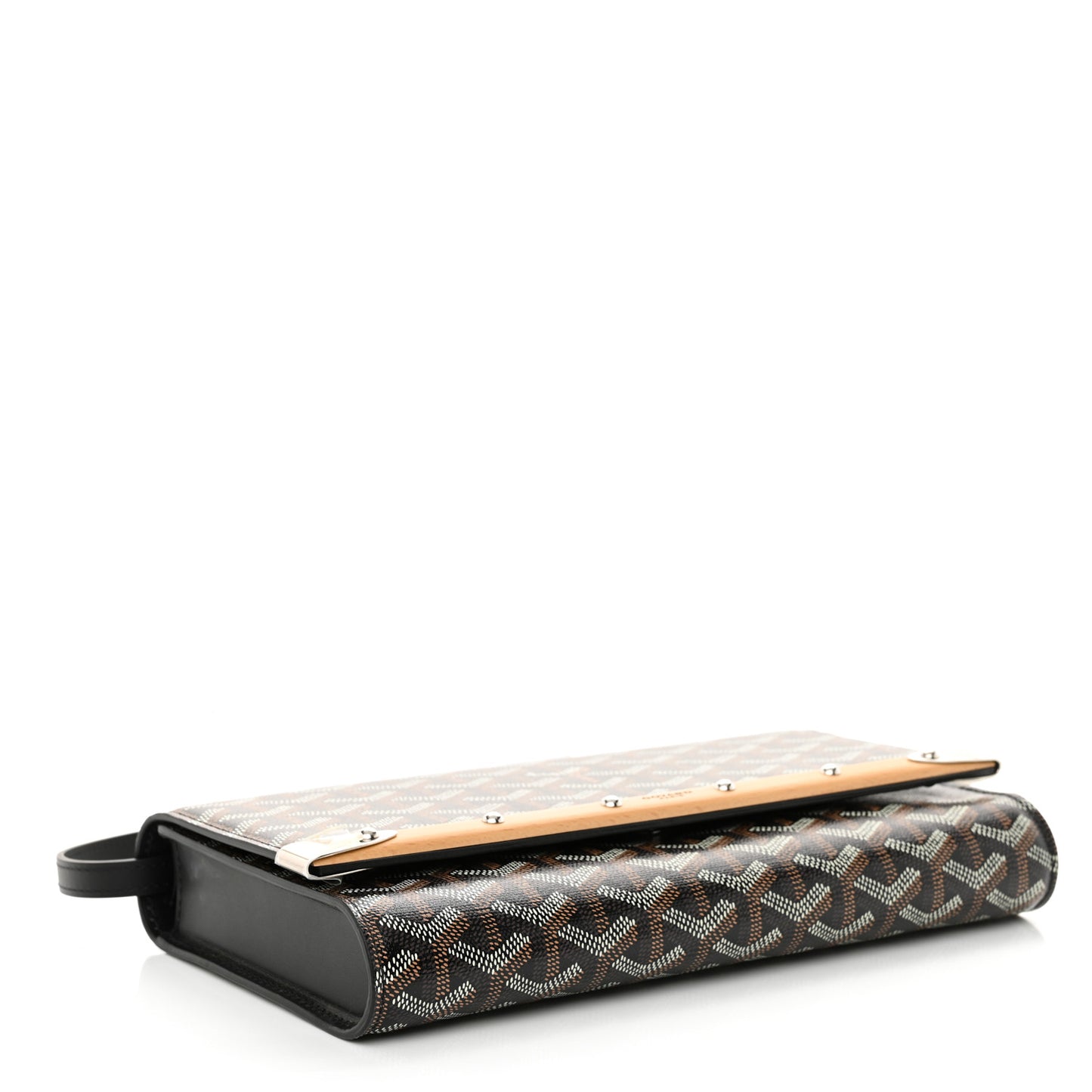 Goyardine Monte Carlo Bois Clutch With Strap Black
