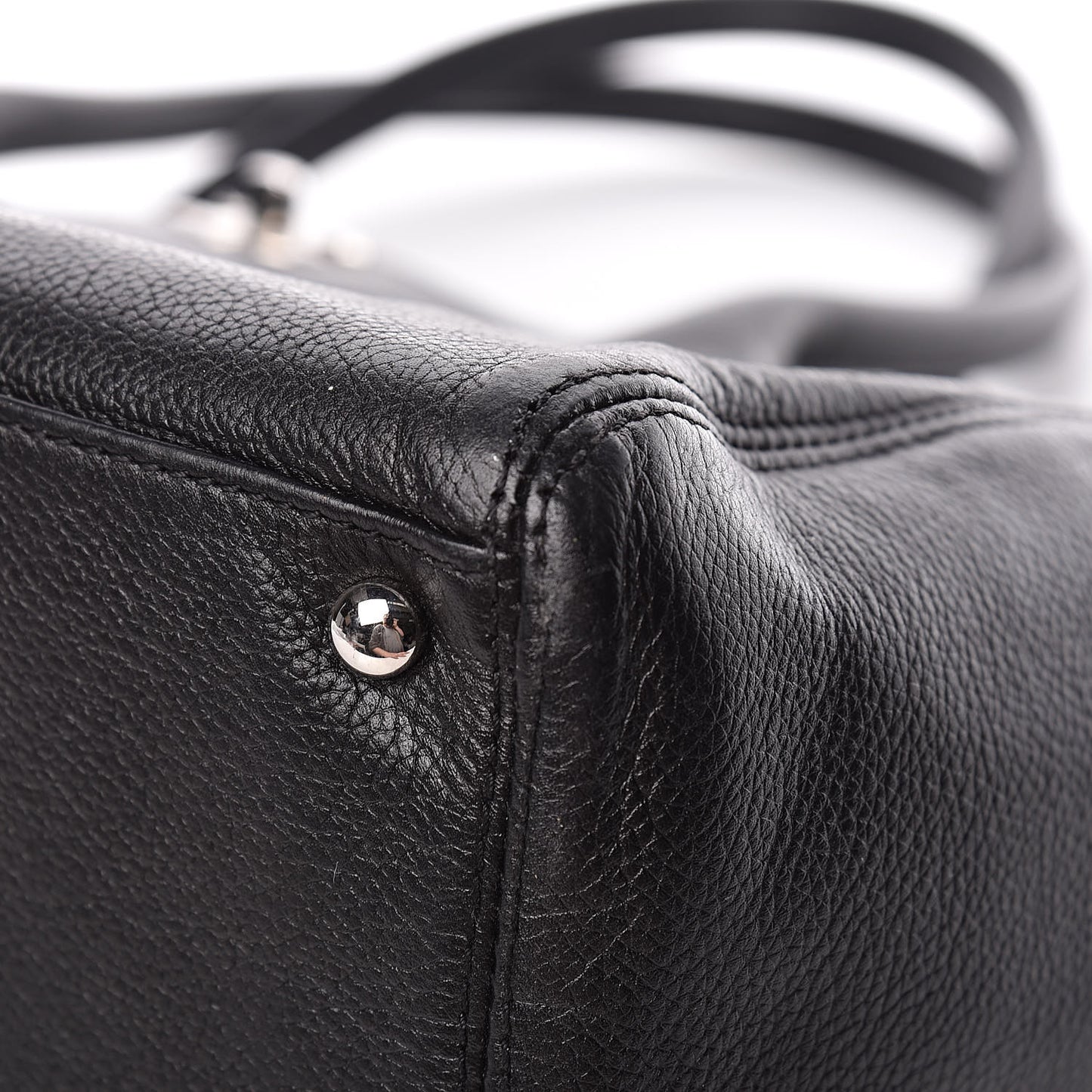 Calfskin Cerf Executive Shopper Tote Black