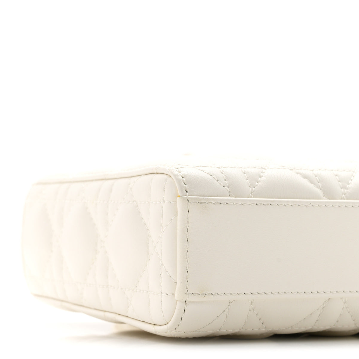 Lambskin Cannage Medium Lady D-Joy White
