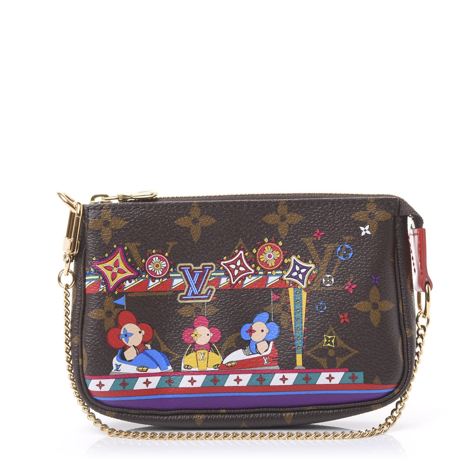 Louis Vuitton Monogram 2020 Christmas Animation Bumper Cars Mini Pochette Accessories Coquelicot 1 of 11
