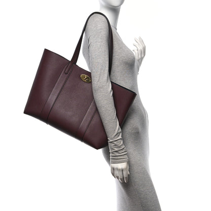 Mulberry Small Classic Grain Bayswater Tote Burgundy Oxford Blue 2 of 11