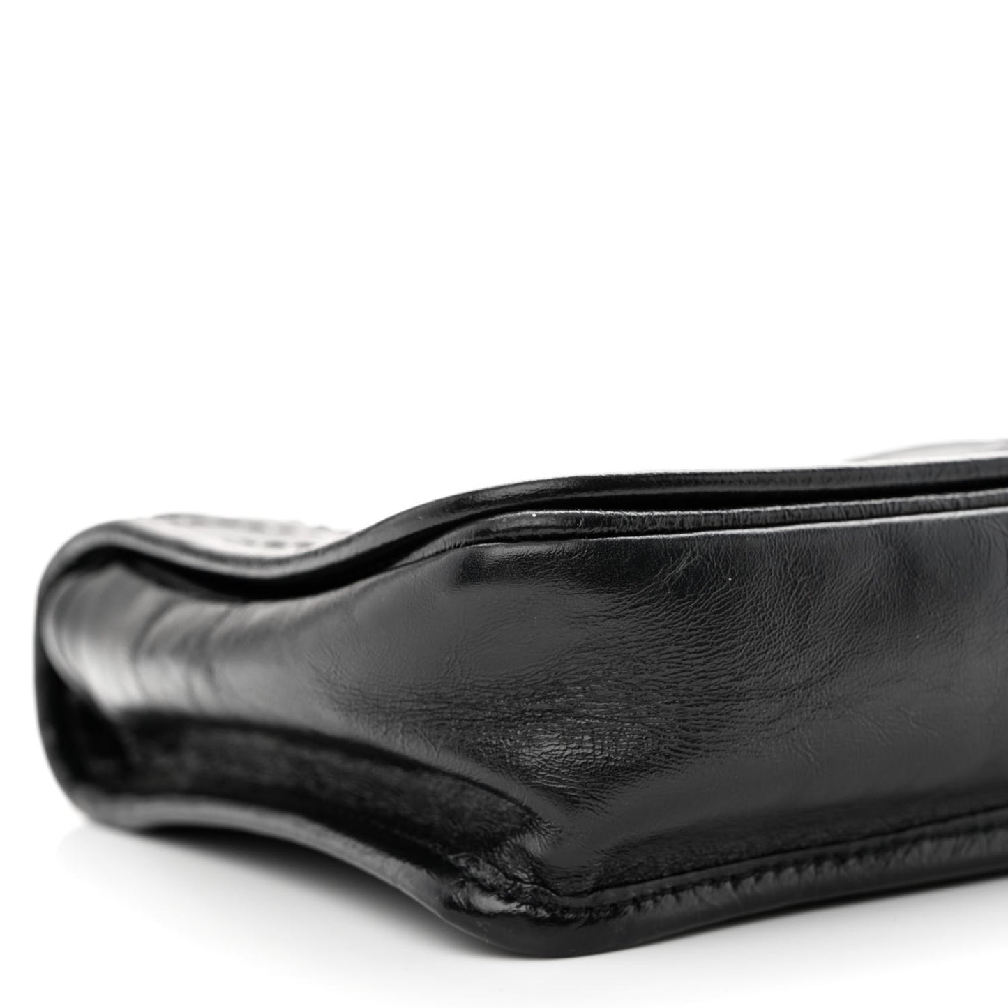 Crinkled Calfskin Matelasse Monogram Niki Chain Wallet Black