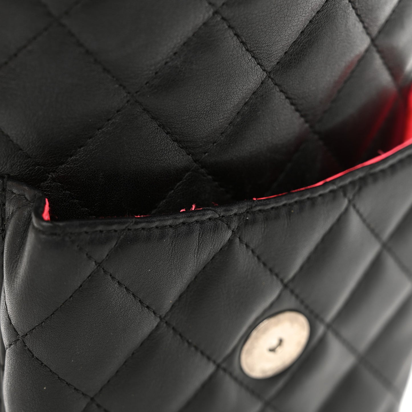 Calfskin Quilted Cambon Crossbody Messenger Black White