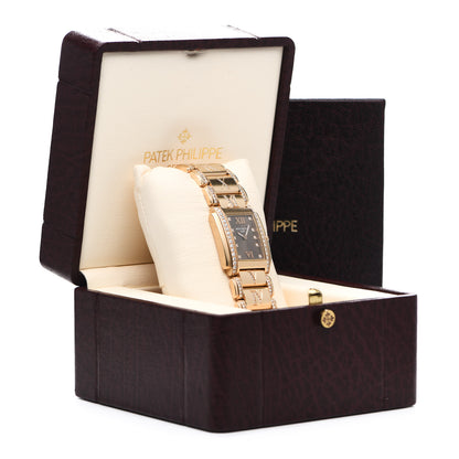 Patek Philippe 18K Rose Gold Diamond 25mm Twenty-4 Quartz Watch Chocolate 4910/40R-010 6 of 6