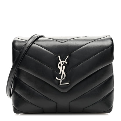 Saint Laurent Calfskin Y Quilted Monogram Toy Loulou Crossbody Bag Black 1 of 10