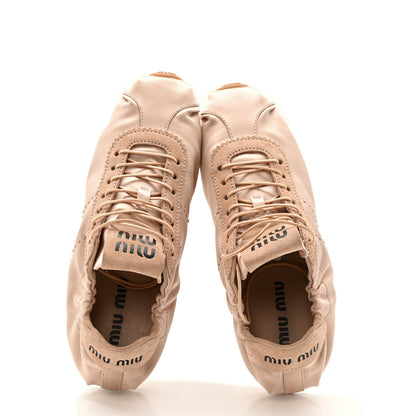 Miu Miu Satin Womens Plume Sneakers 37 Cipria 2 of 11