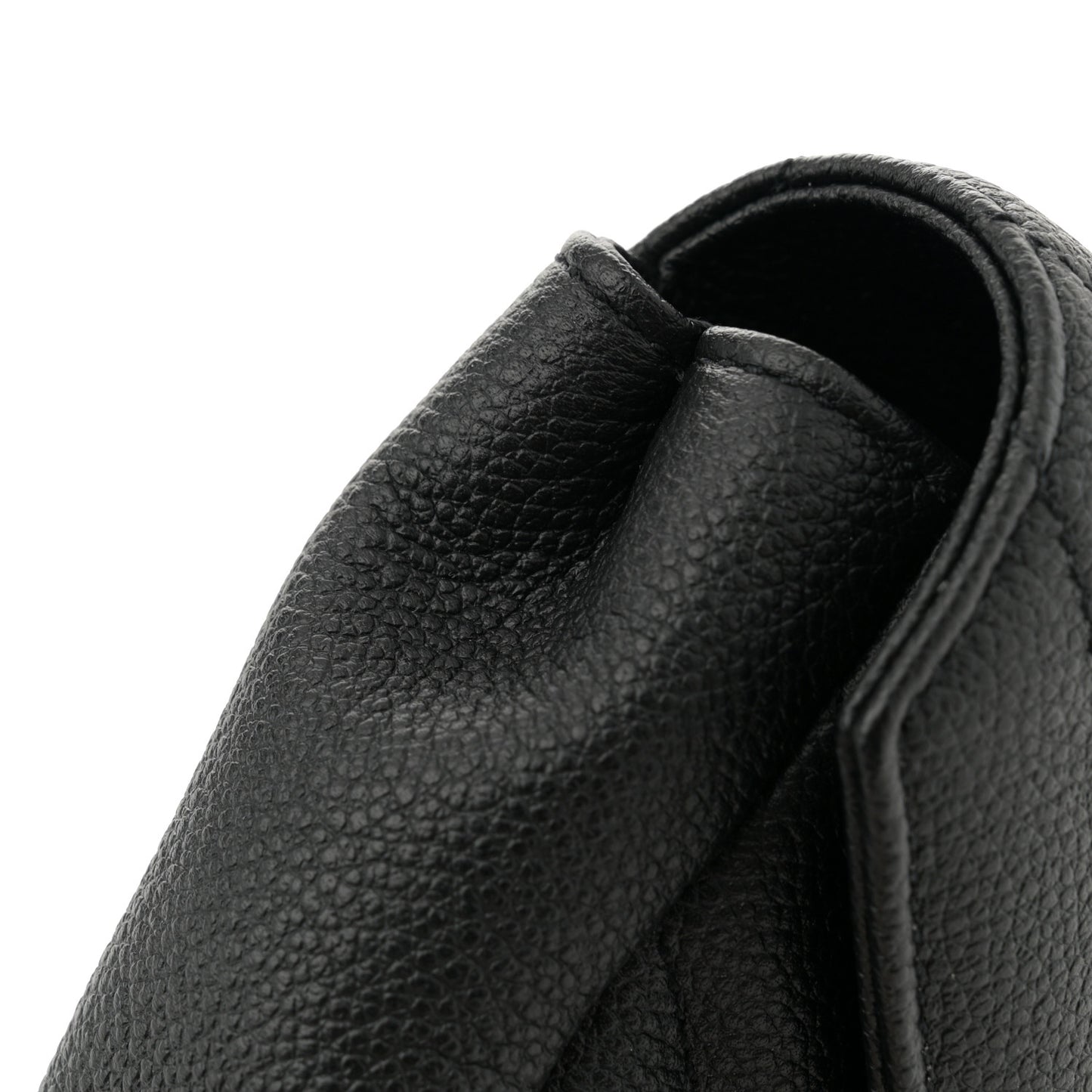 Grained Calfskin Matelasse Chevron Classic Monogram Baby Chain Bag Black