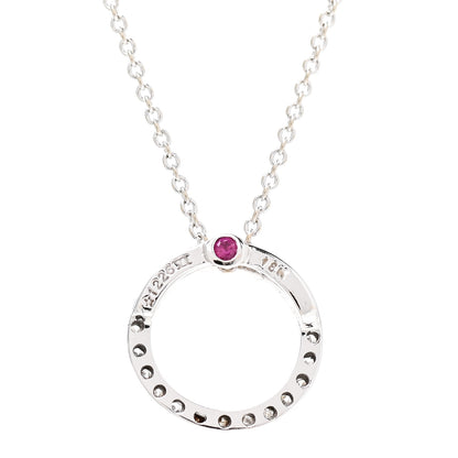 Roberto Coin 18K White Gold Diamond Small Tiny Treasures Circle Pendant Necklace 4 of 6