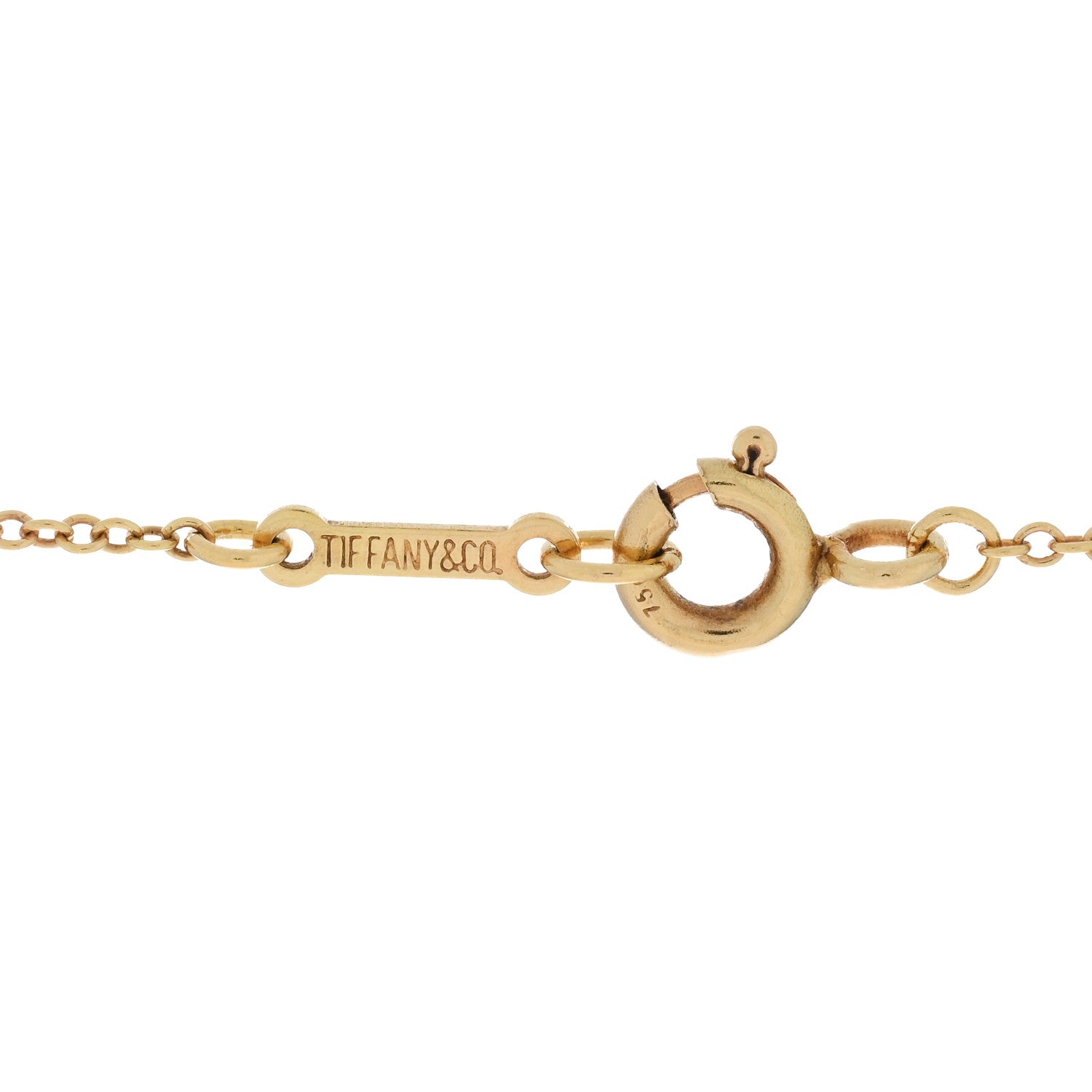 Tiffany 18K Yellow Gold 20mm Elsa Peretti Bean Pendant Necklace 4 of 5