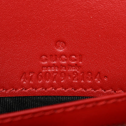Gucci Calfskin Queen Margaret Chain Wallet Blue Agata Hibiscus Red Mystic White 6 of 6