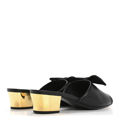 Chanel Lambskin Bow Mules 37 Black 5 of 12