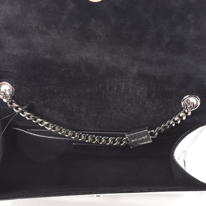 Saint Laurent Vinyl Mirror Small Classic Monogram Kate Satchel Argento 5 of 8