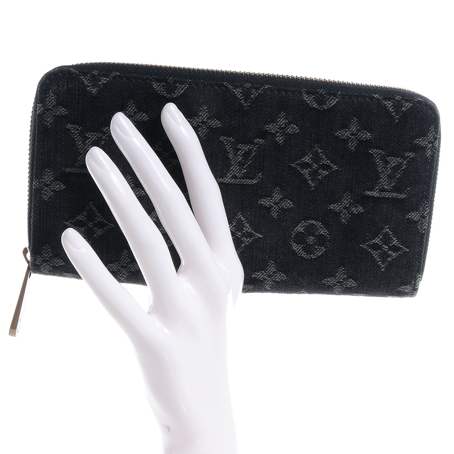 Denim Zippy Wallet Black