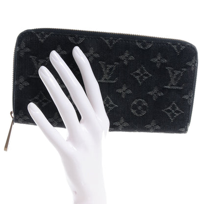 Louis Vuitton Denim Zippy Wallet Black 2 of 7