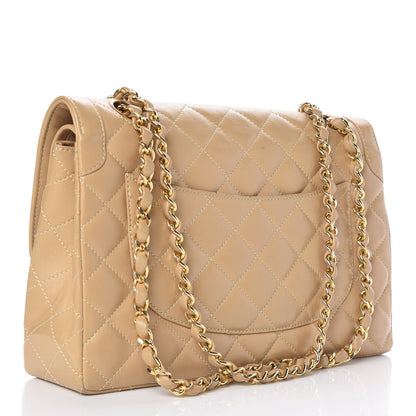 Chanel Lambskin Quilted Medium Double Flap Beige 3 of 15