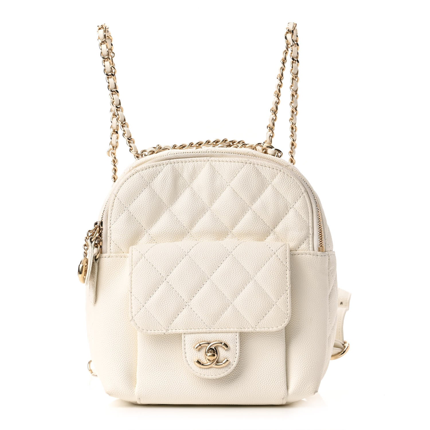 Chanel Caviar Quilted Small CC Day Backpack White 1 of 10