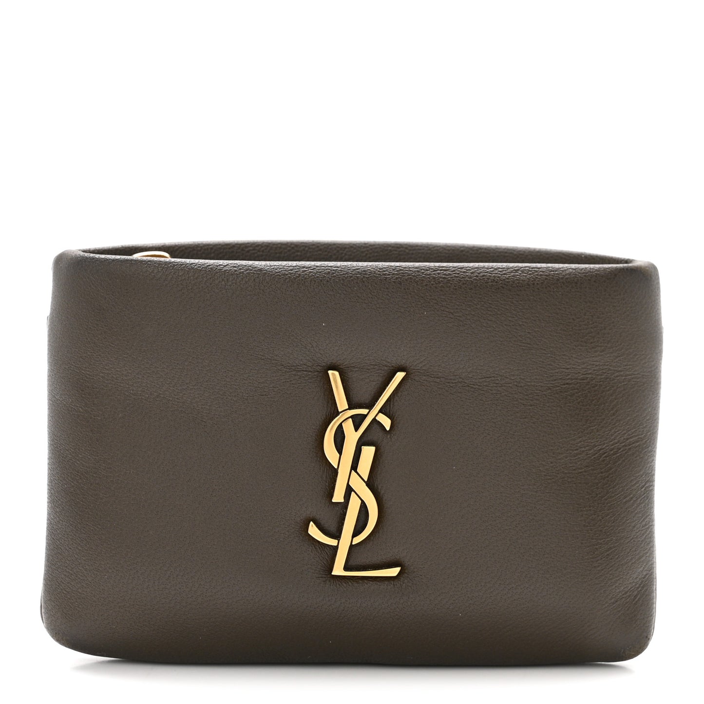Padded Lambskin Monogram Zip Card Holder Light Musk
