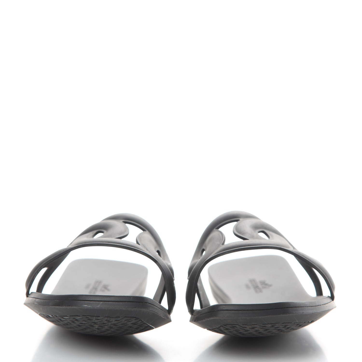 Hermes Rubber Aloha Sandals 39 Black 2 of 8