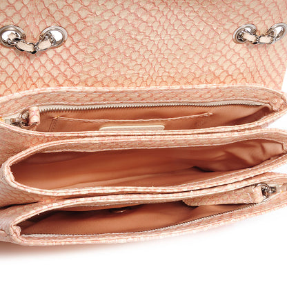 Chanel Snakeskin Clam's Pocket Medium Flap Light Pink 6 of 8