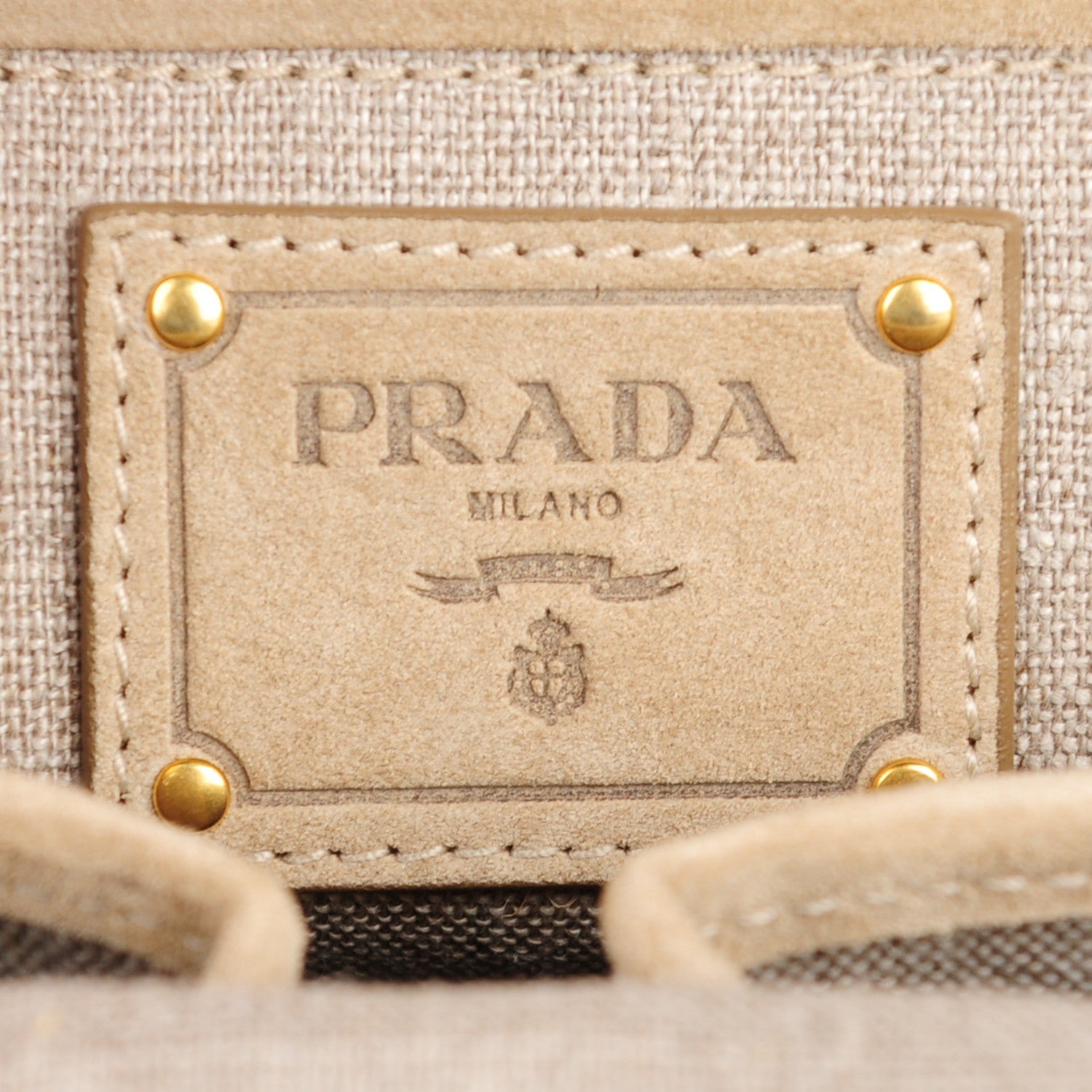 Prada Canvas Silk Woven Rete Clutch Naturale 6 of 8
