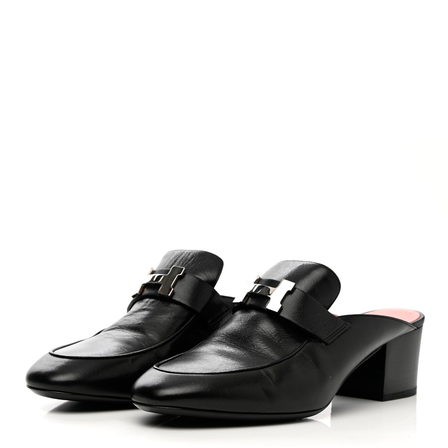 Hermes Goatskin Paradis Mules 39 Black 3 of 14