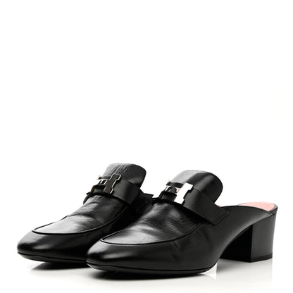 Hermes Goatskin Paradis Mules 39 Black 3 of 14