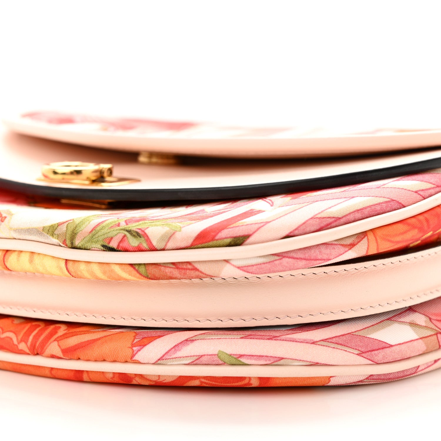 Salvatore Ferragamo SALVATORE FERRAGAMO Nylon Calfskin Vimini Travel Crossbody Bag Pink Lemonade 9 of 10