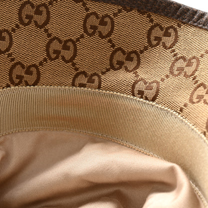 Gucci Monogram Textured Dollar Calfskin GG Jago Bucket Hat M Cacao Beige 11 of 11