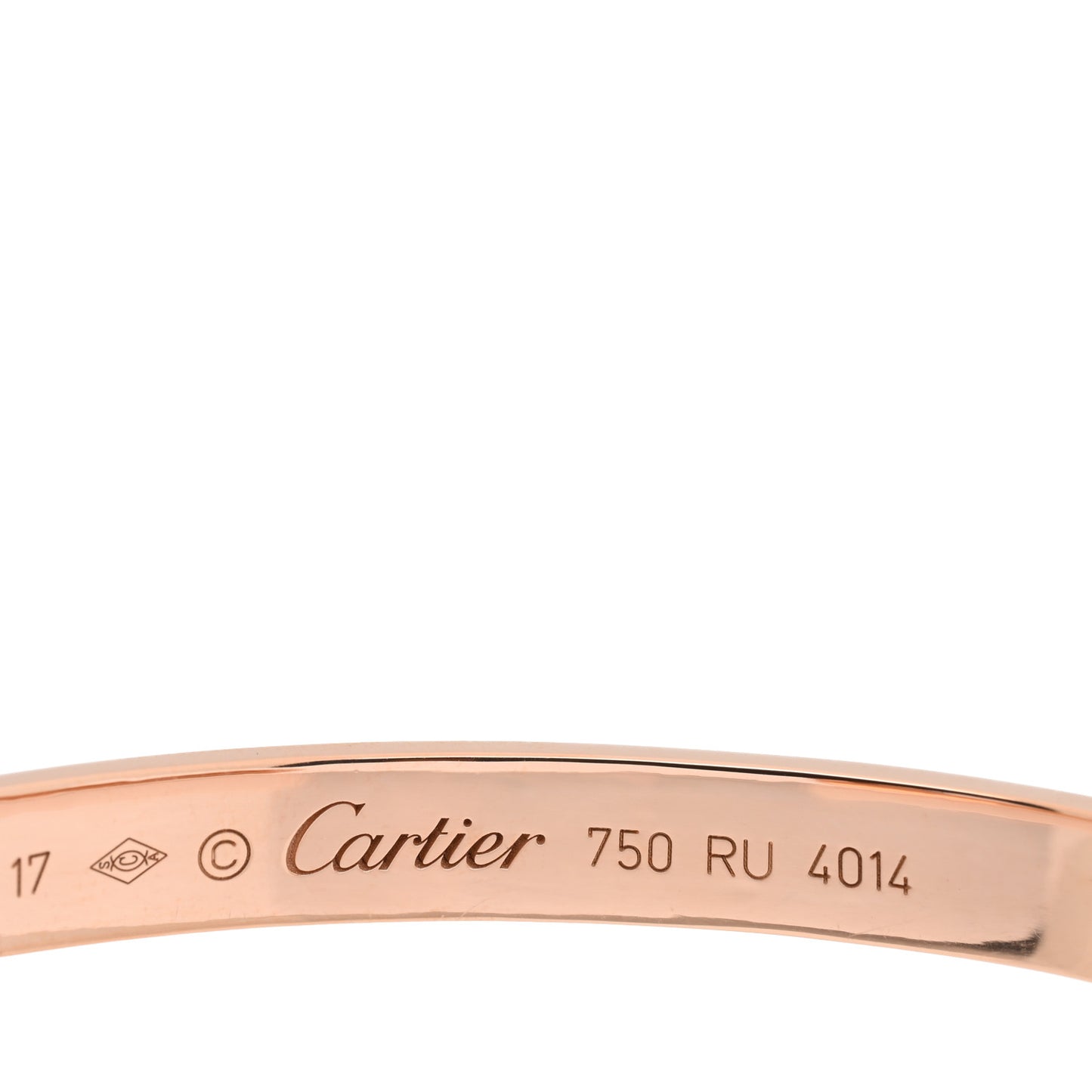 18K Pink Gold LOVE Cuff Bracelet 17