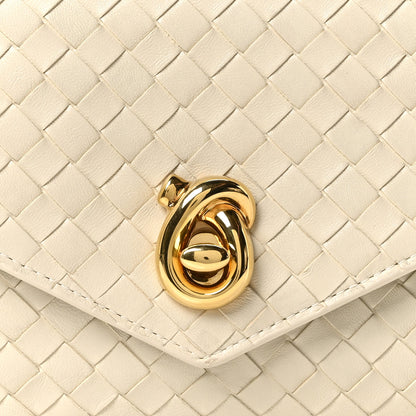 Bottega Veneta Nappa Intrecciato Knot Lock Top Handle Crossbody Bag Sea Salt 8 of 10