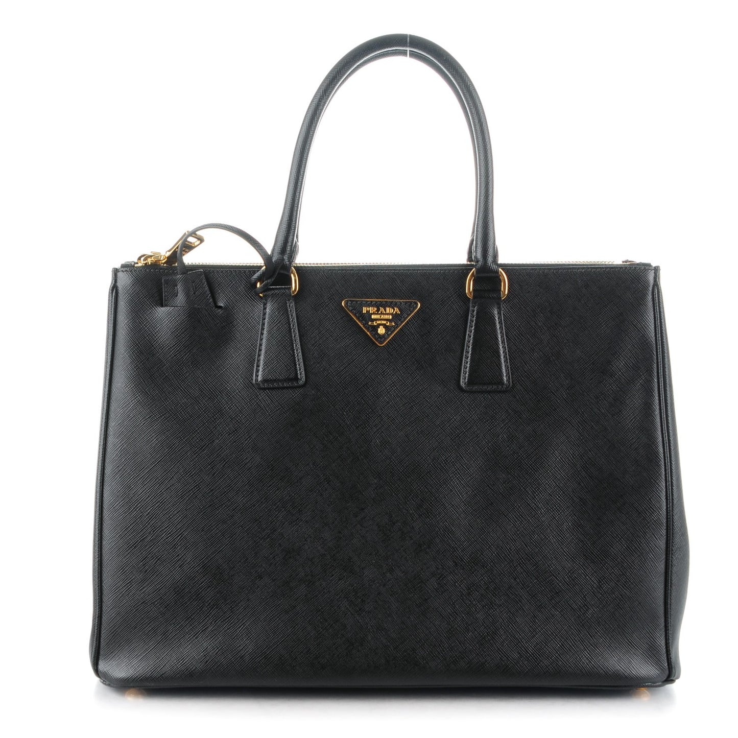 Saffiano Large Galleria Double Zip Tote Black