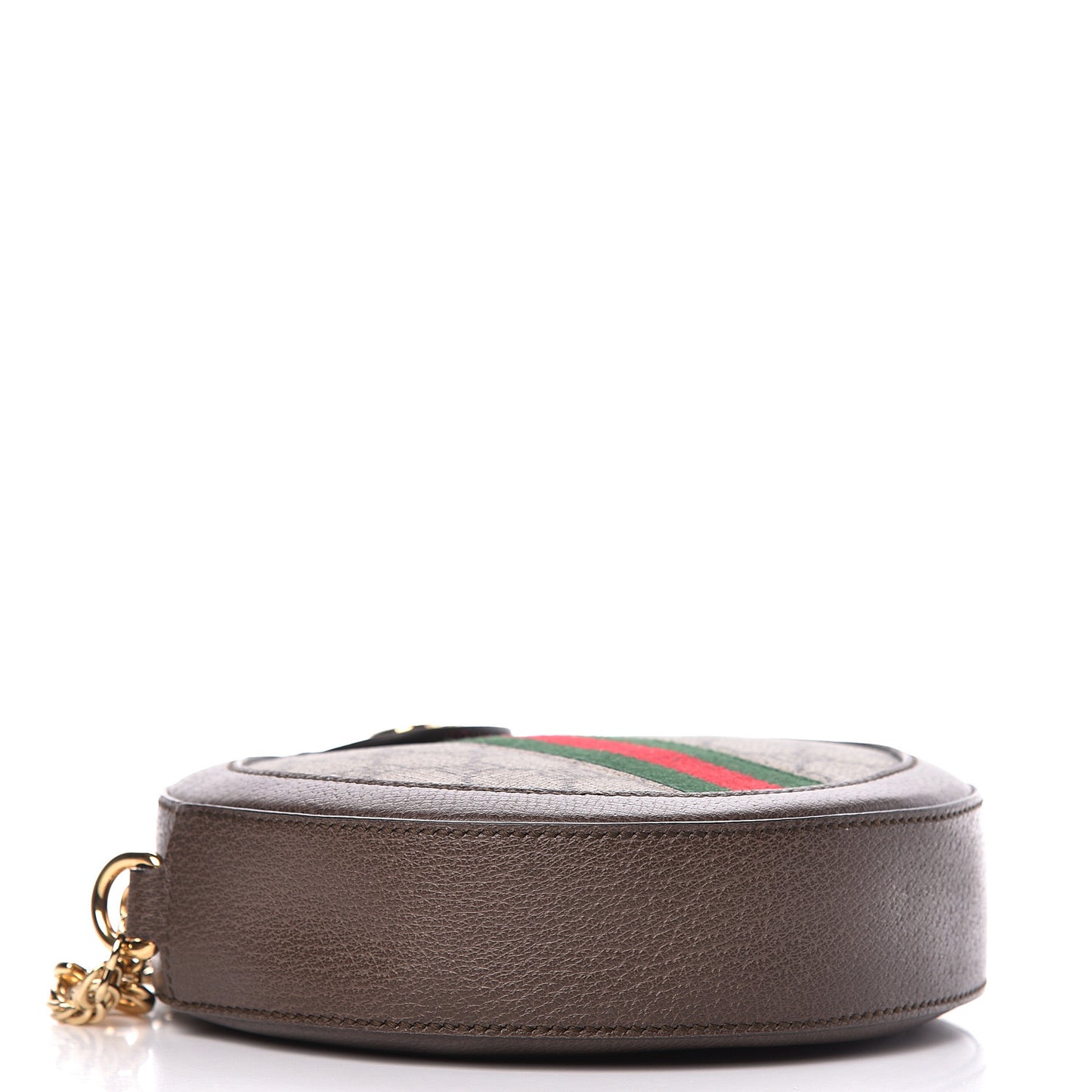 GG Supreme Monogram Web Mini Ophidia Round Shoulder Bag Brown